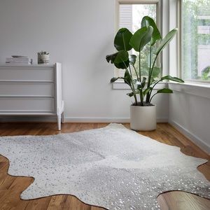 Genuine Natural Pink Skin Cowhide Rug Area Rug )
